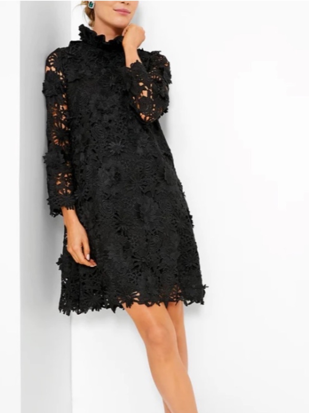 TUCKERNUCK black Daphne Guipure Lace bow back dress